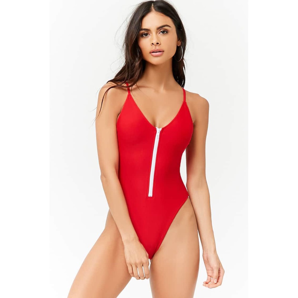 Zippered One Piece Swimsuit -- Forever 21